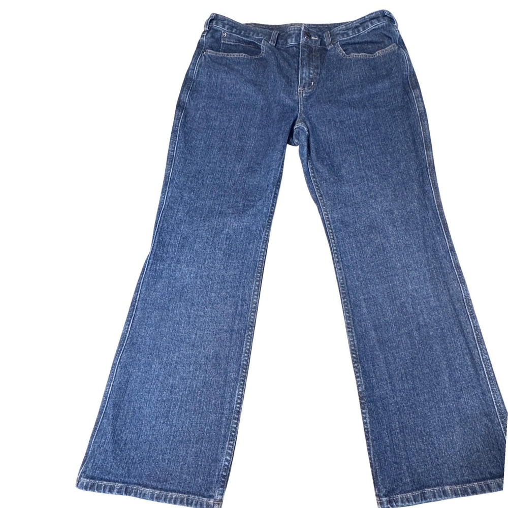 Duluth Trading Co Jeans Womens 14x29 Bootcut Blue Stretch Denim Mid Rise Casual